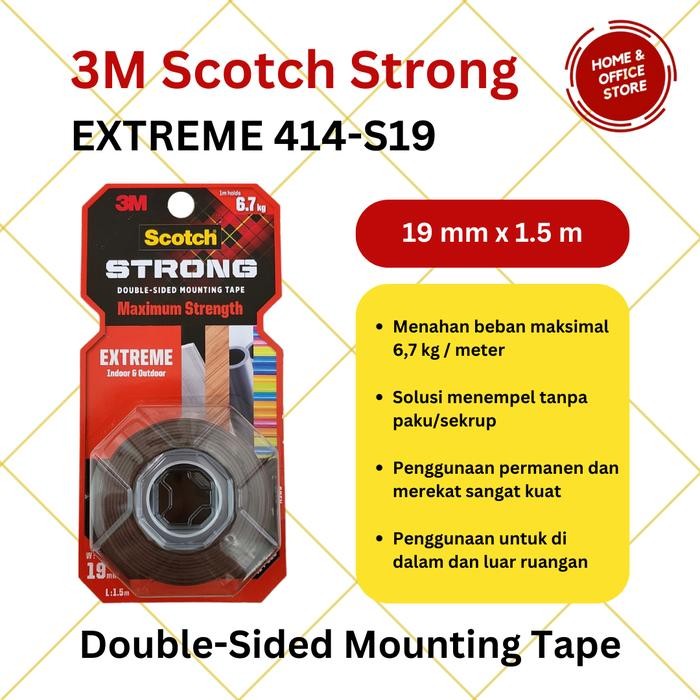 

ID 3M SCOTCH VHB STRONG DOUBLE TAPE EXTREME / OUTDOOR MOUNTING TAPE