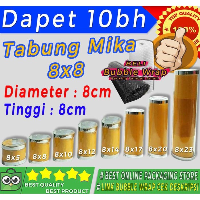 

KOIC Tabung Mika 8X8 Cm ( No Garansi )