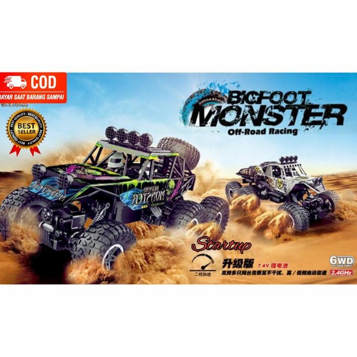 Mobil Remot RC Offroad Bigfoot Monster 6WD 1:12 Scale Crawler Racing