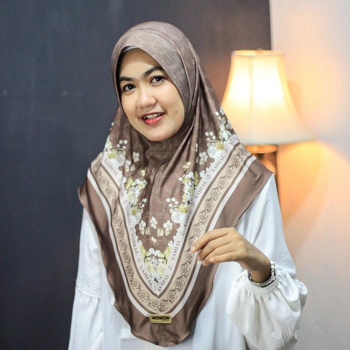 SAHAL - Jilbab Nabila Motif Printing Instan Bergo Jersey Premium Hijab Muslim - Kerudung Panjang