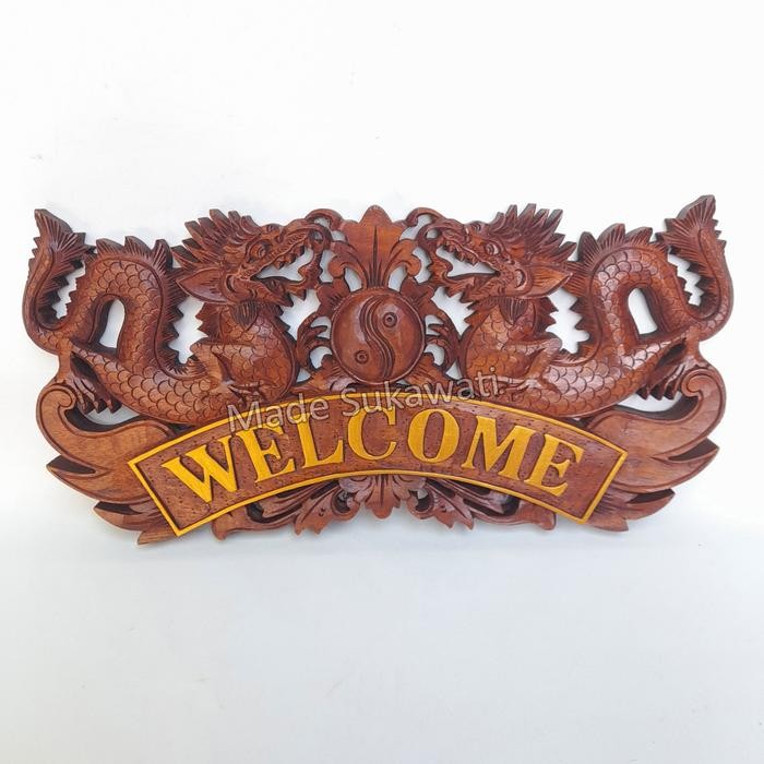 

Ready...Ready...Ready...] Papan nama dinding ukiran naga name plate kayu handmade bali