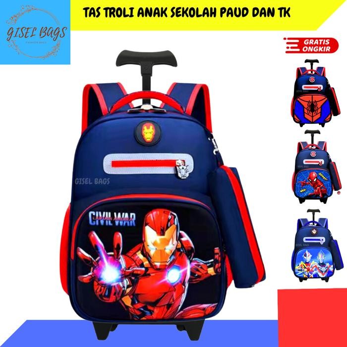 Converrse Exsport - Tas Koper Anak Sekolah Tk Import Karakter Superhero Gratis Kotak Pensil