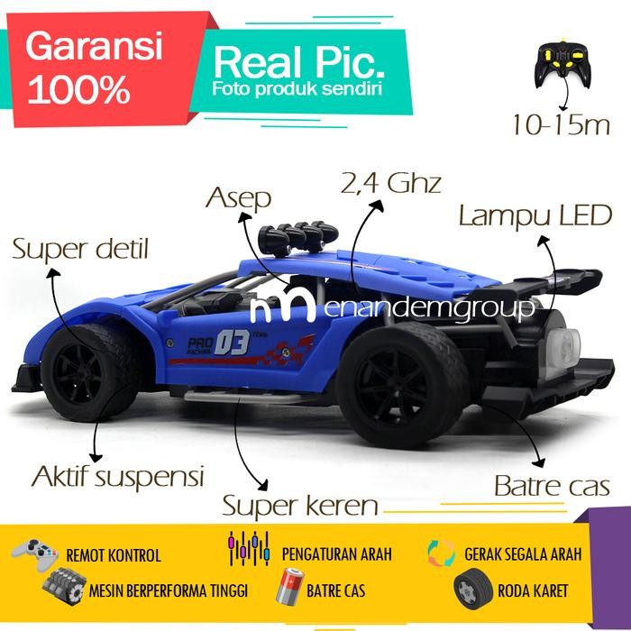 Mainan Mobil Remot Kontrol RC Sedan Balap Spray Asep Besar 2,4Ghz 1/14
