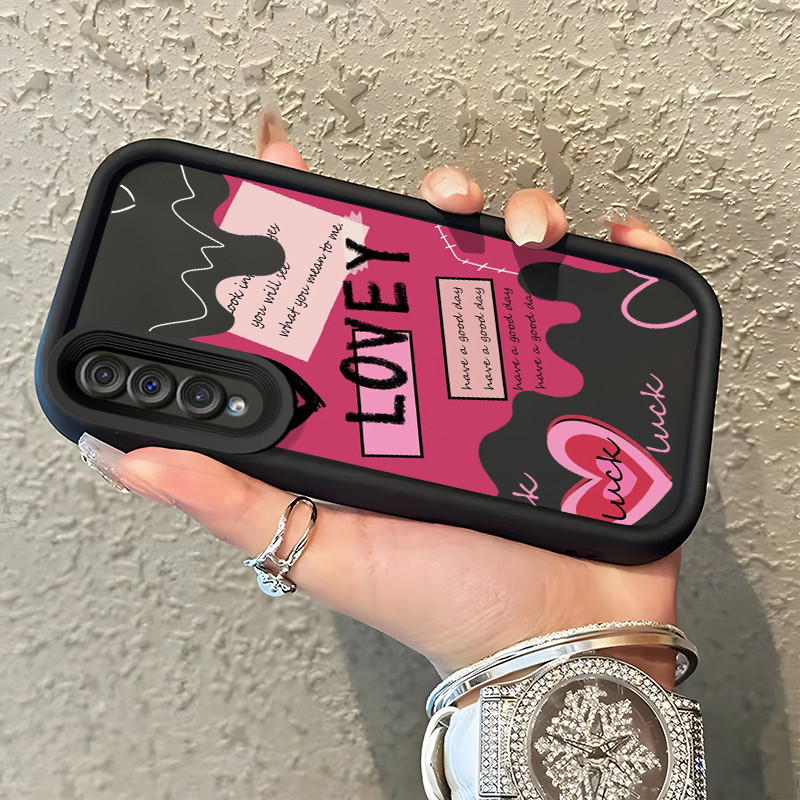 Casing Hp Untuk Samsung Galaxy A50 A50s A30s Case Hati merah ponsel Kasing tipis Perlindungan Kesing