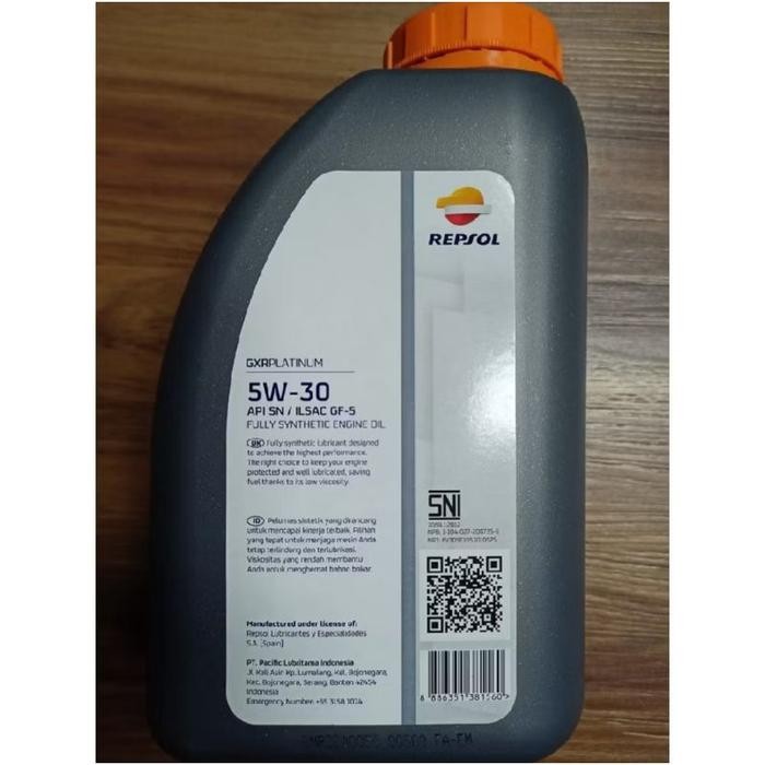 Oli Full Synthetic Repsol gxr 5 W -30 SN GXR Platinum 1Liter 66632