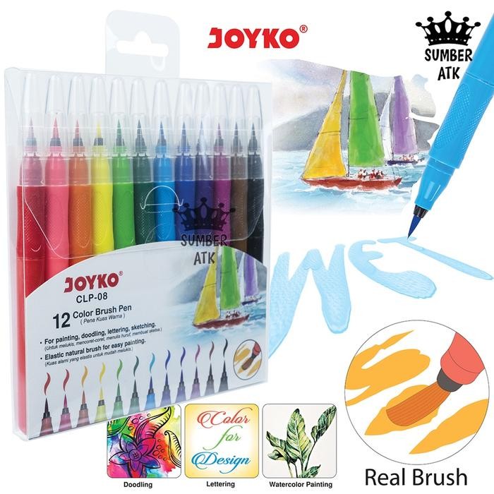

Color Brush Pen Pena Kuas Warna Joyko Clp-08 12 Warna Color