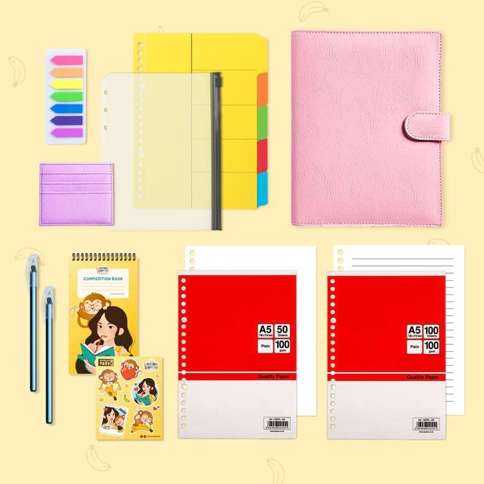 

Bananas Bindery Paket Binderku [A5 20 Ring] Lengkap Dengan 10 Item