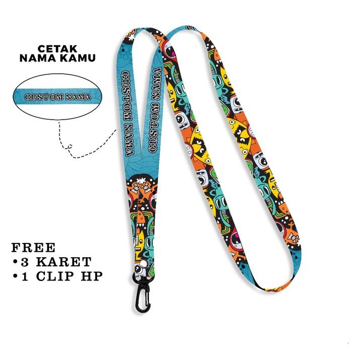 

New Lanyard Custom Nama Free Clip Hp Holder Satuan Tali Hp Gantungan Strap Phone Aesthetic Murah