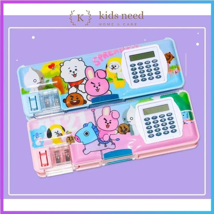 

New Kotak Pensil Magnet Karakter + Kalkulator / Tempat Pensil Calculator Rautan