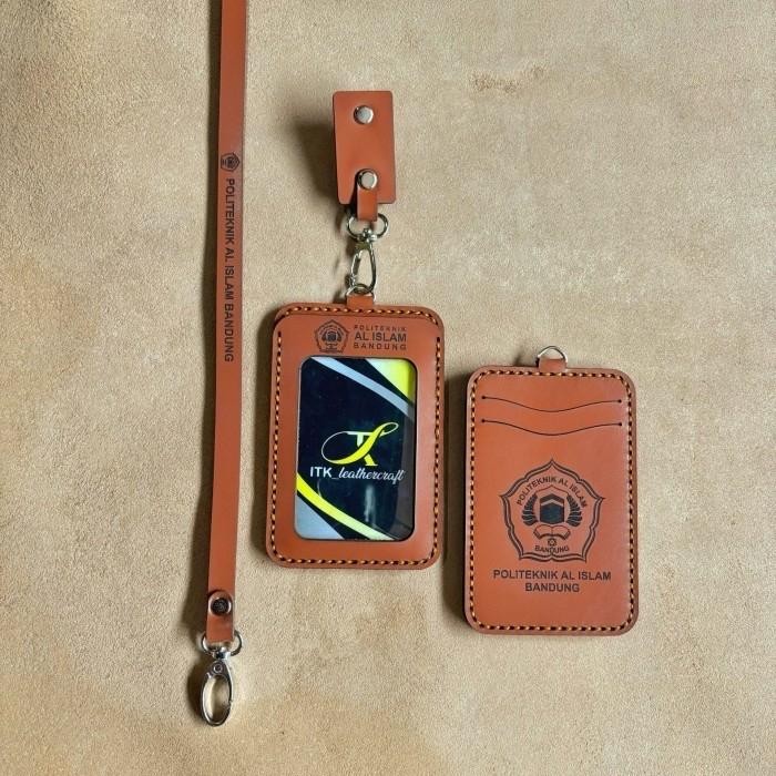 

New lanyard id card kulit nametag holder id card kulit