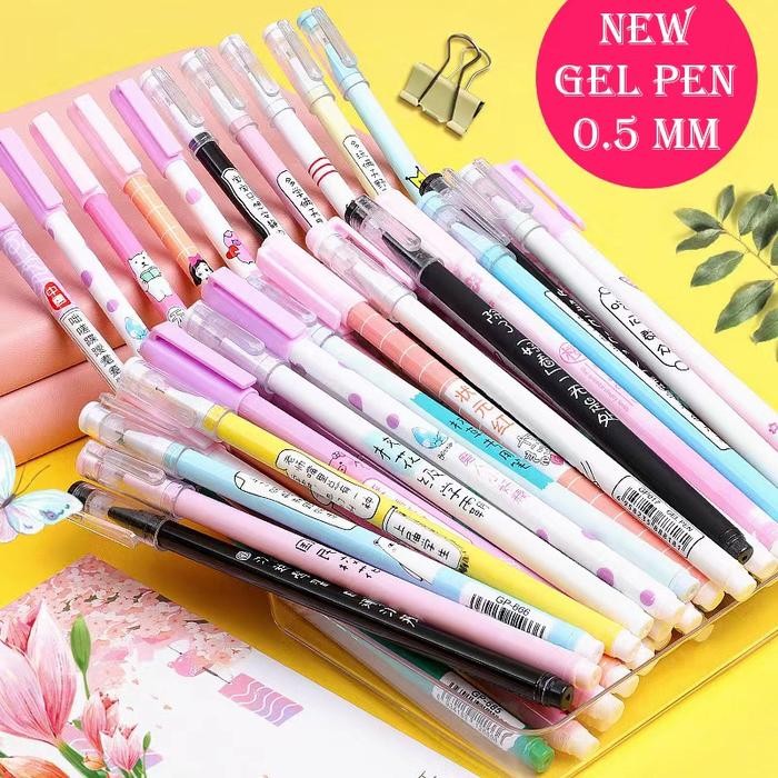 

New ( 1 LUSIN 12 BIJI ) PEN GEL MOTIF / PULPEN GEL LUCU / PULPEN TULIS GEL / PULPEN AESTHETIC