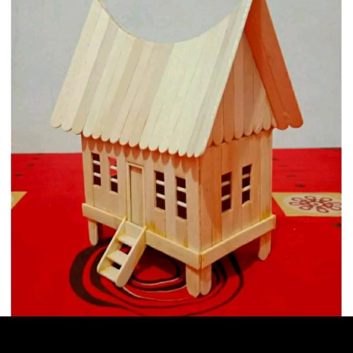 (Allthebest) MiniaturPrakarya Rumah Adat Betawi Dari Stik es krim