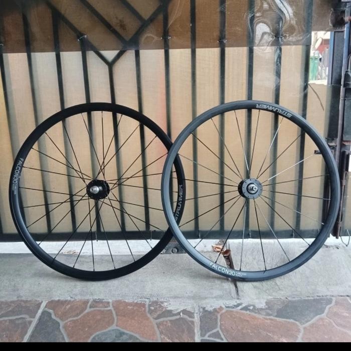 Wheelset strummer falcon30 20&24h fixie sepasang spoke pipih aero