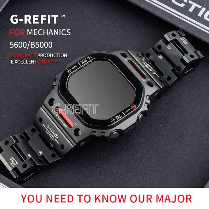 G-Refit Mech Style Robot DW5600 GMWB5000 GWB5600 G5600E Titanium GWM5610 Stainless Steel WatchCase