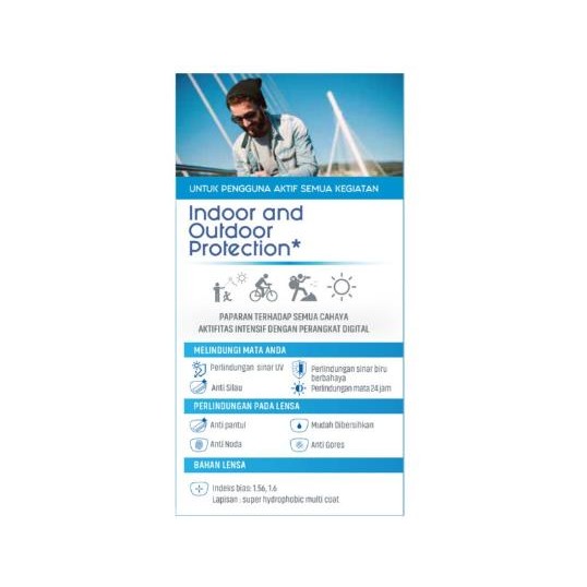 mollucas- Lensa Kacamata Minus/Silinder Essilor Elements Day & Night 1.60