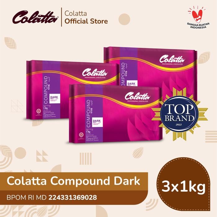 

LEZAT- Bundling Colatta Compound Chocolate Dark - Coklat Batang 1Kg - Isi 3