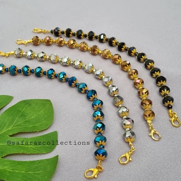 Konektor Masker Hijab Cantik Kristal Ceko 10mm dan 4mm