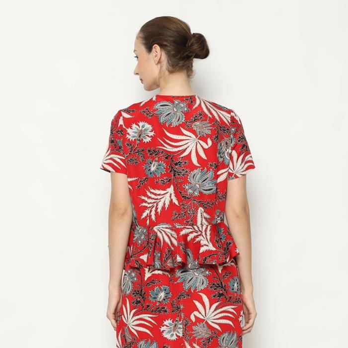Lyne Halim Blouse Batik Suplir, Merah 8321 ( Blouse Only )