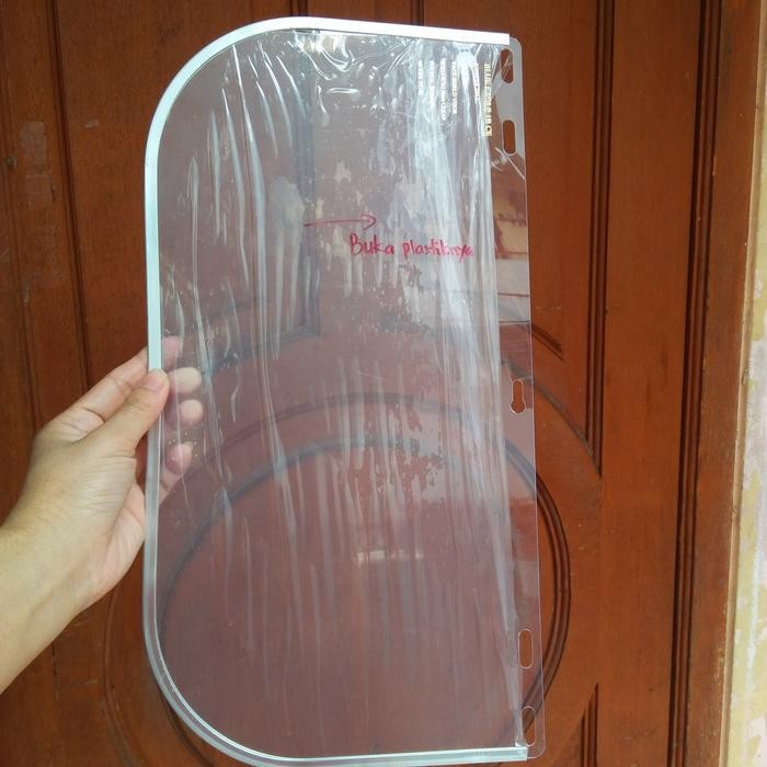 TERBARU VISOR FACE SHIELD KUNING BAHAN POLYCARBONATE BENING SIAP KIRIM PACKING AMAN