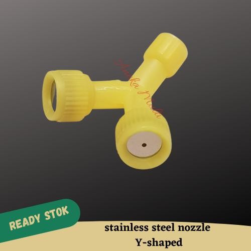 NOZZLE PLASTIK SPRAYER MANUAL ELEKTRIK DOUBLE 2 HEAD KEPALA Y SHAPED SIAP KIRIM PACKING AMAN