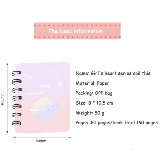 

Buku Tulis Mini Notebook A7 Spiral Buku Catatan Motif Lucu Aesthetic