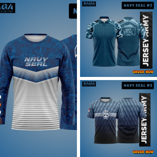 Jersey Army Navy Seal Komando Pasukan Katak Fullprint Custom Nama & Logo – Baju Olahraga Touring Kom