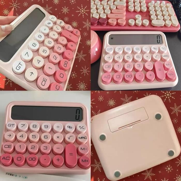 

colorful mechanical calculator retro kalkulator timbul imut warna gradiasi kode 84