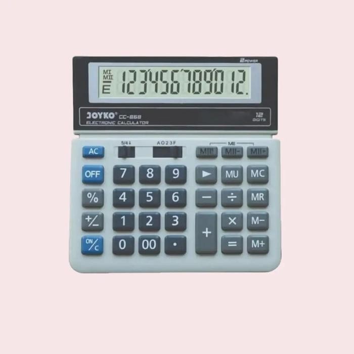 

joyko kalkulator joyko cc-868 12 digit display akurat dengan garansi 1 tahun dan 2 power untuk