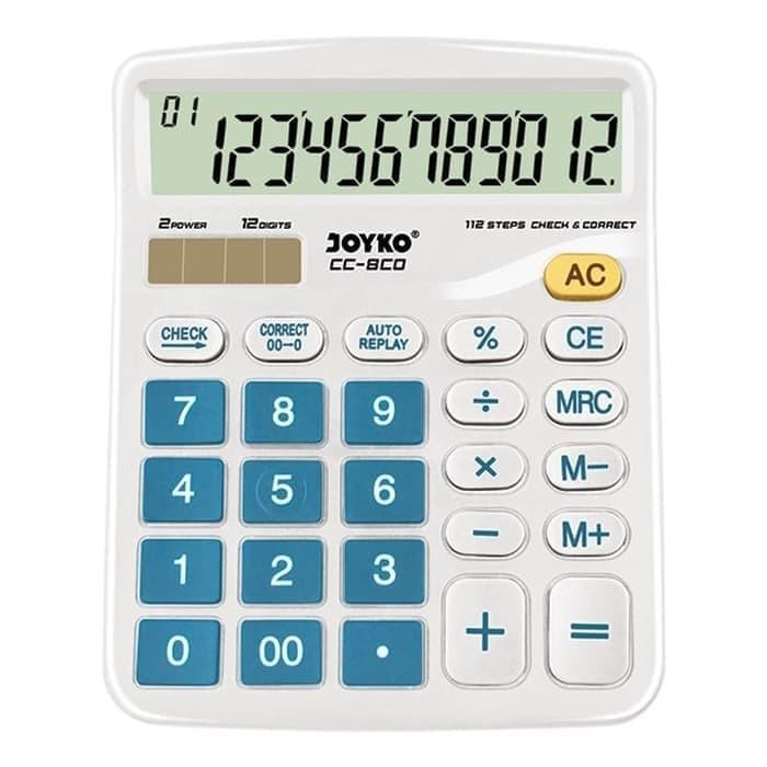 

calculator kalkulator joyko cc-8co 12 digits check correct - hitam kode 792