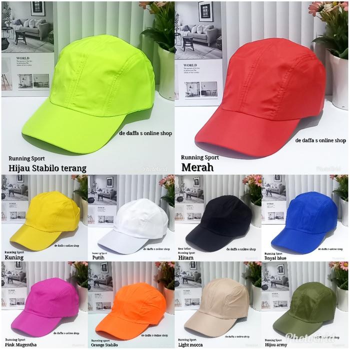 SIAPKIRIM TOPI PARASUT LARI TOPI SPORTY POLOS TOPI ANTI SPORTY UNISEX Bahan Ampera Parasut Sporty