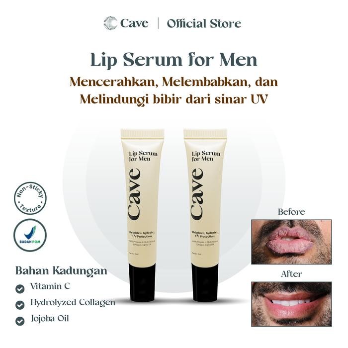 

Cave Lip Serum For Men 5ml 2 pcs - Perawatan Bibir Pria Membantu Melembabkan Mencerahkan dan