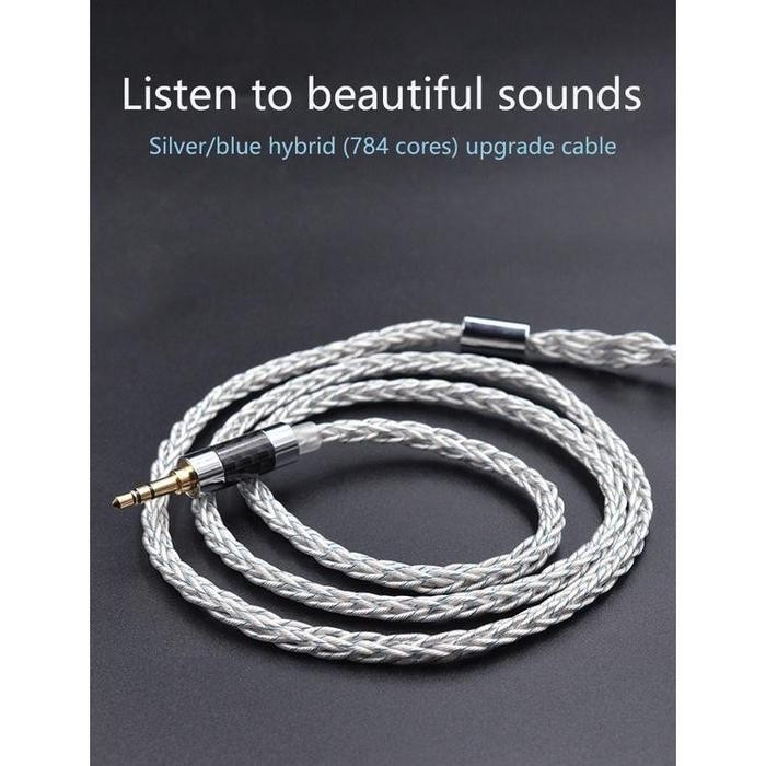 Bose Acoustics - Kabel Kz 8 Cores Silver Blue Mixed 784 Core Upgrade Cable Kabel Earphone Pin Type C