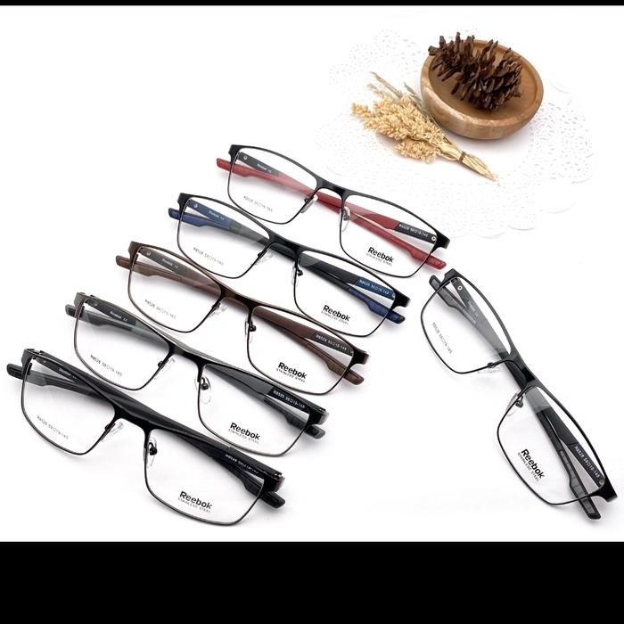 frame kacamata sport titanium besi pria bentuk kotak R8528