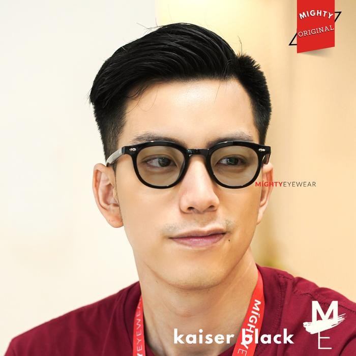 MIGHTY Kacamata PhotoChromic BlueLight Pria Korea Baru - KAISER BLACK