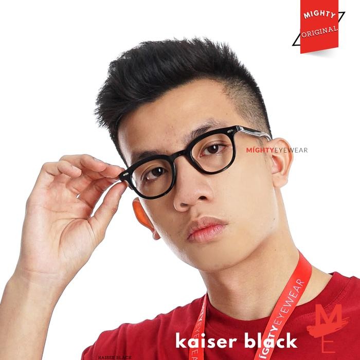 MIGHTY Kacamata PhotoChromic AntiRadiasi Pria Wanita - KAISER BLACK