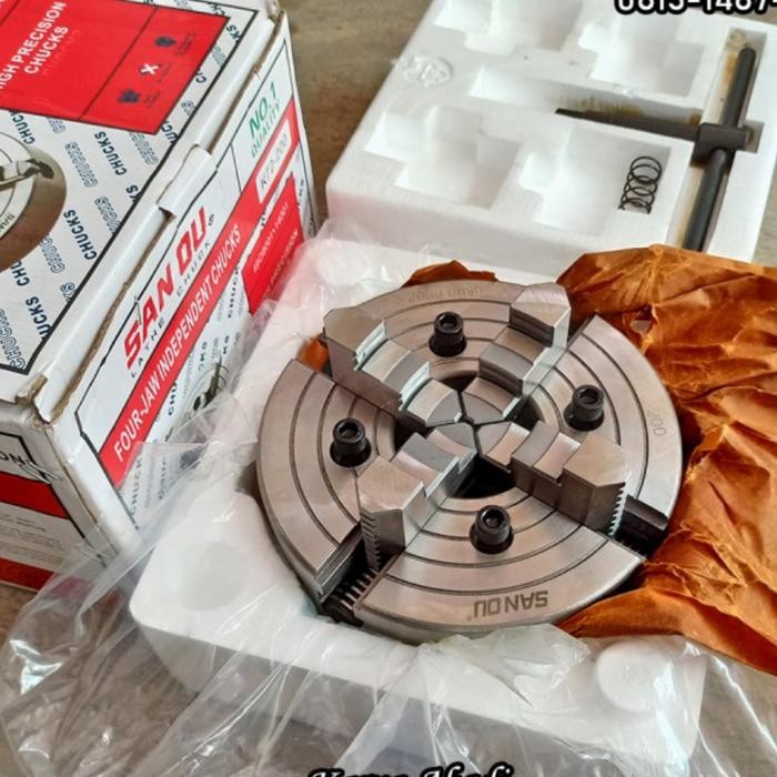 Terbagus Chuck Bubut 6" 4 Jaw - Claw Bubut 6" 4Jaw - Kepala Bubut 6" Kaki 4 Terlariss 