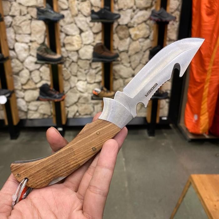 Eiger Folding Knife Skeleton Wood Survival Knives