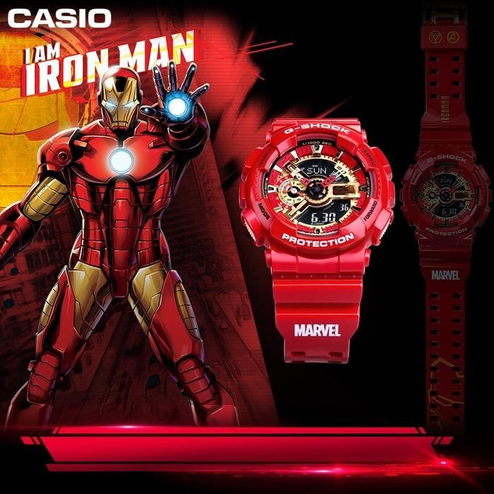 ASLI Jam Tangan Pria GA 110 Gshock Iron Man Marvel Series READY STOCK