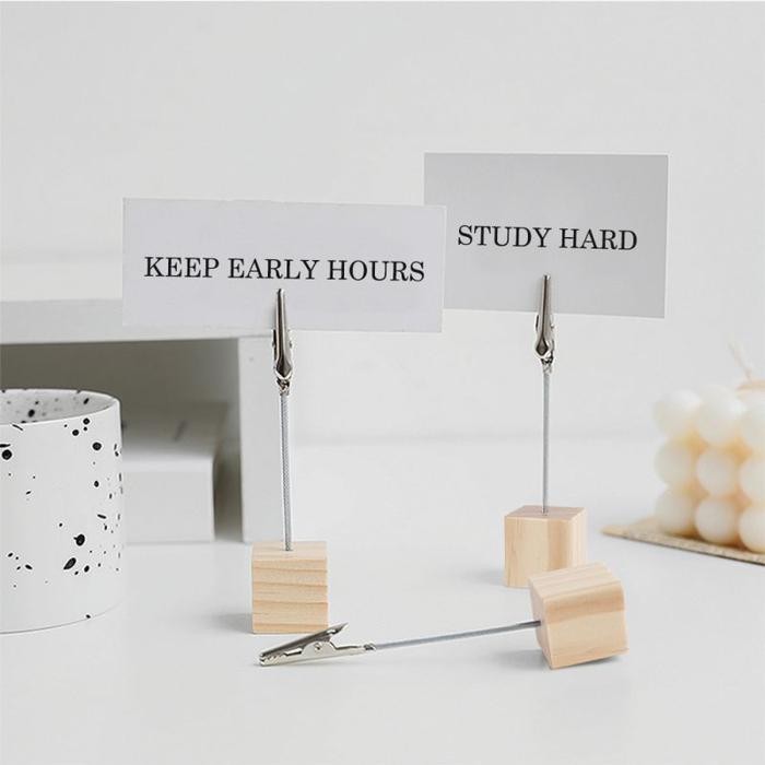 

Ready 10Pcs Price Tag Kayu Tatakan Holder Foto Photo Card Stand