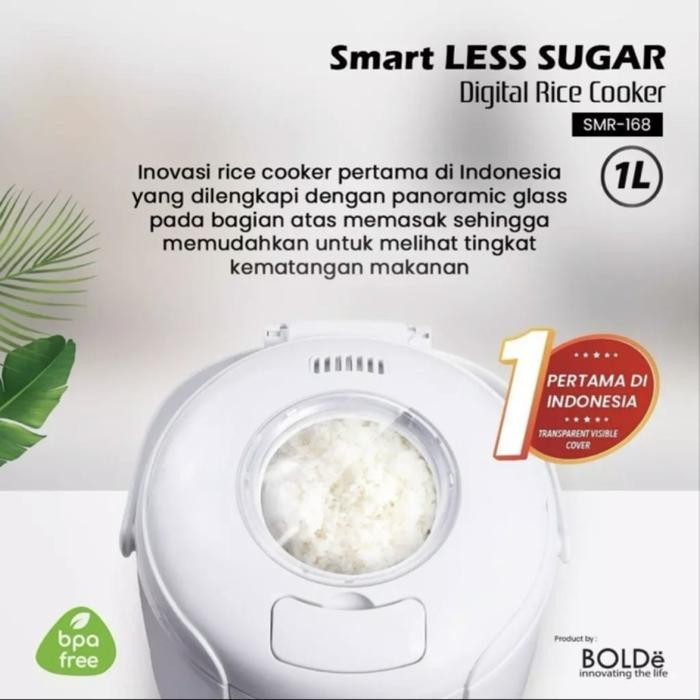 Bolde Smart Less Sugar Digital Rice Cooker 1L