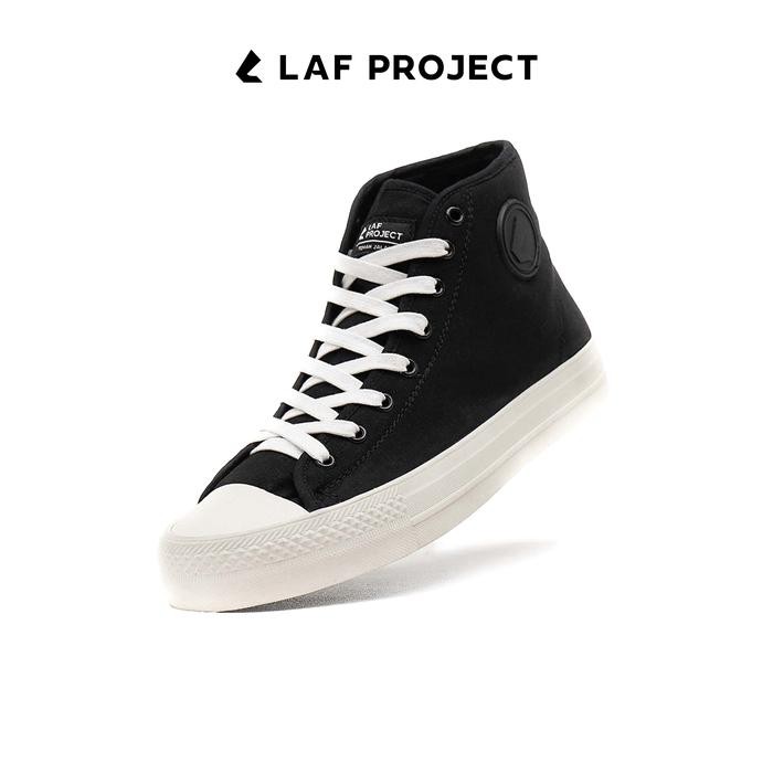 Sepatu Vulcanized High Pria Wanita Sneakers Casual Hitam Putih Velox LAF Project