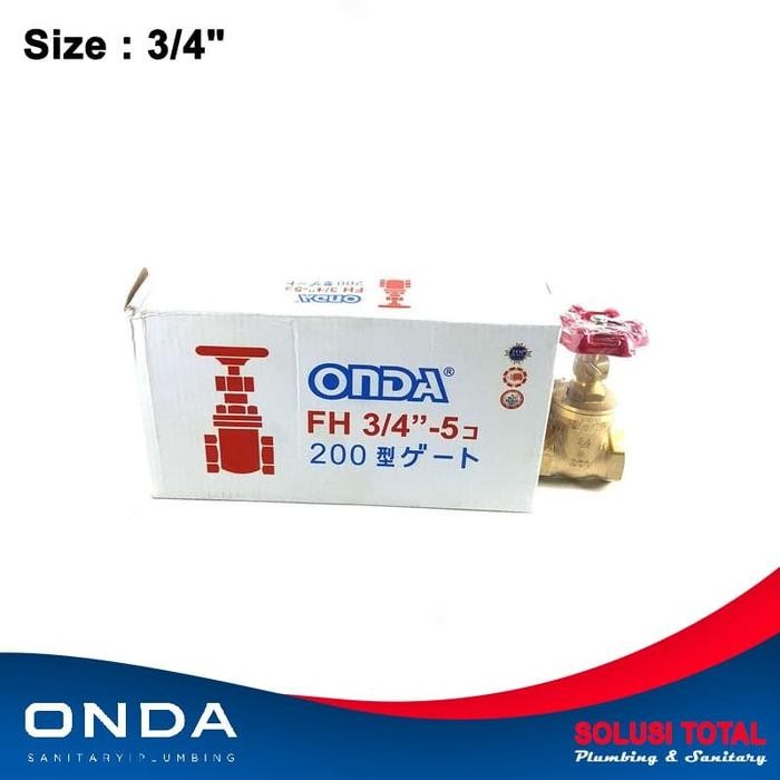 STOP KRAN AIR KUNINGAN GATE VALVE 3/4" ONDA PIT KRAN 3/4 INCH BALING