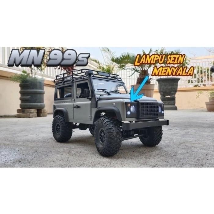 Rc adventure mobil offroad MN99s D99 Full Propo Defender lampu sein Ban Remote Control Baterai Cas