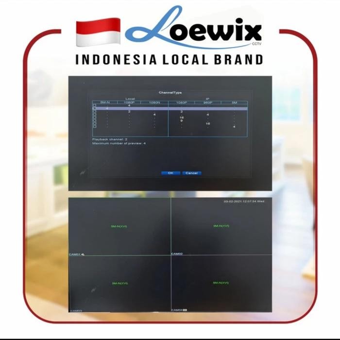 LOEWIX 5 MP DVR 4 CHANNEL LX-9504 4CH XMEYE FULL CHANNEL 5MP