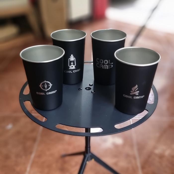Gelas Camping Black Stainless sus304