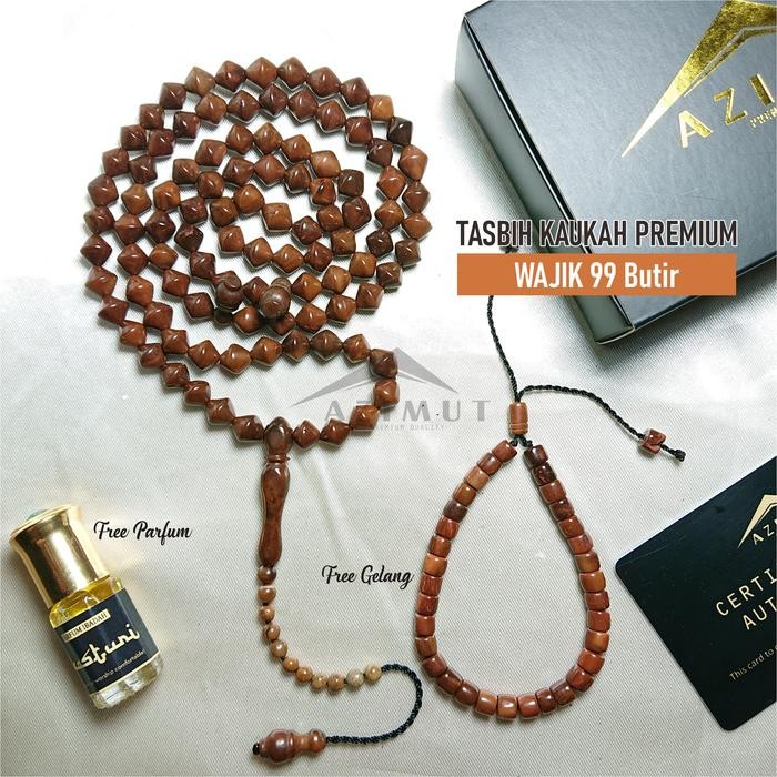 Tasbih Premium Kaukah Orginal motif Wajik / Tasbih Asli Kaukah Bersertifikat Tasbih koka Wajik 99