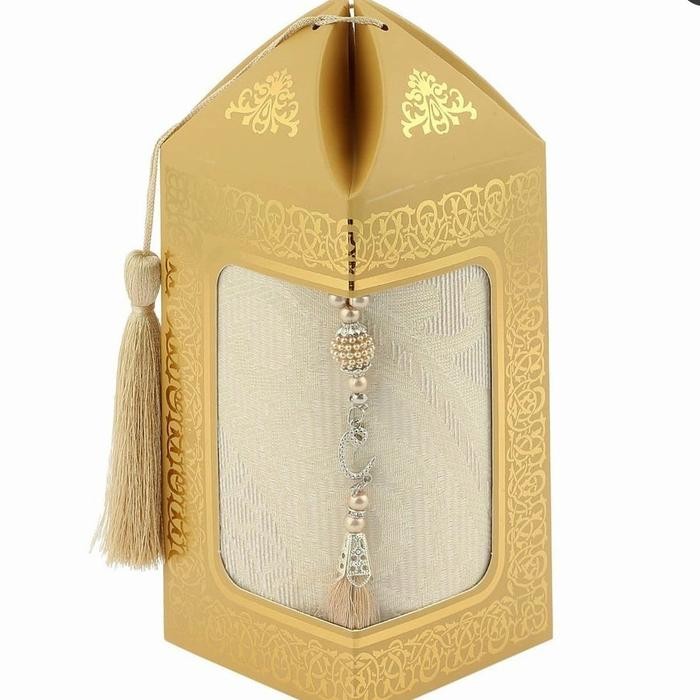 paket suvenir umroh sajadah plus tasbih turki