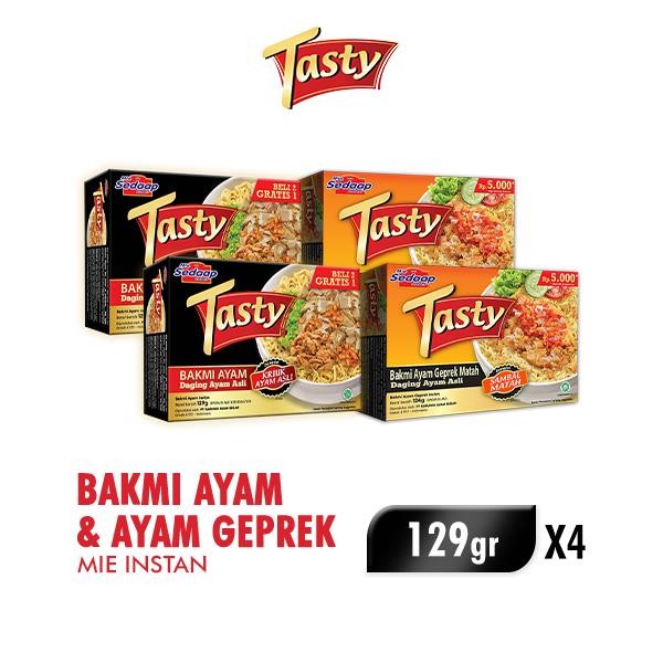 

Pilihan- Sedaap Tasty Mie Instan (2 Bakmi Ayam + 2 Ayam Geprek)