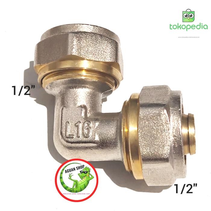 ready ELBOW KENI SAMBUNG AIR PANAS 1/2" / SAMBUNGAN PIPA AIR PANAS KUNINGAN