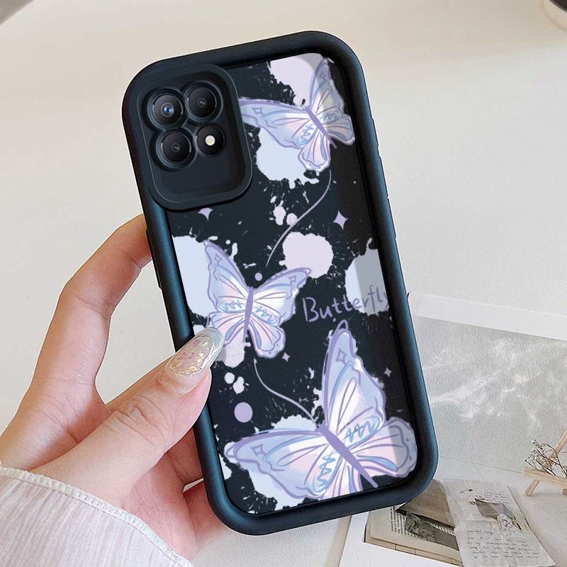 Casing Hp untuk Realme 8I Narzo 50 4G Case Casing HP Softcase ponsel silikon tahan Kasing Tali Kupu-